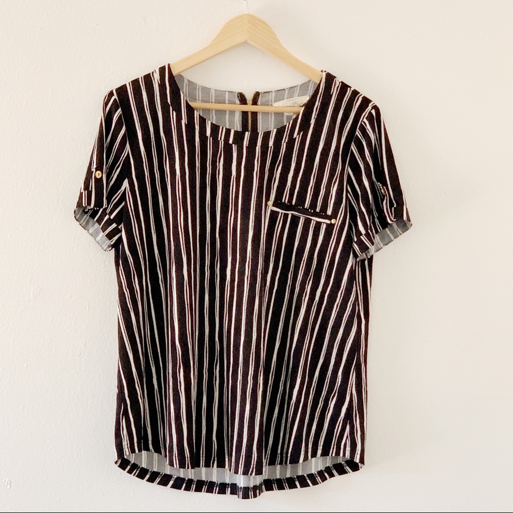 Sweet Wanderer pin striped top sz XL ✨